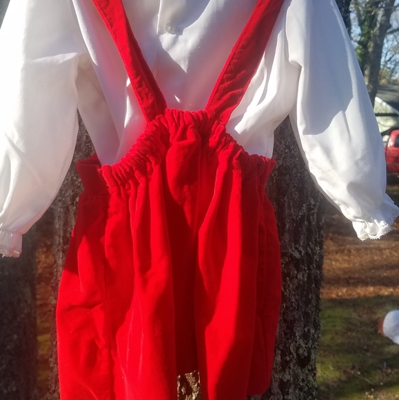 Vintage Red Velour 3 Piece Outfit 3T - Picture 7 of 8